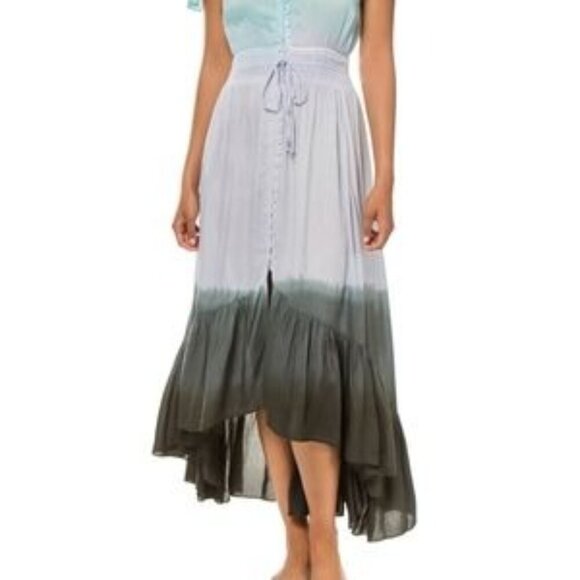 Boho Me Ombre High Low Ruffle Hem Open Back Maxi Dress - Picture 3 of 6
